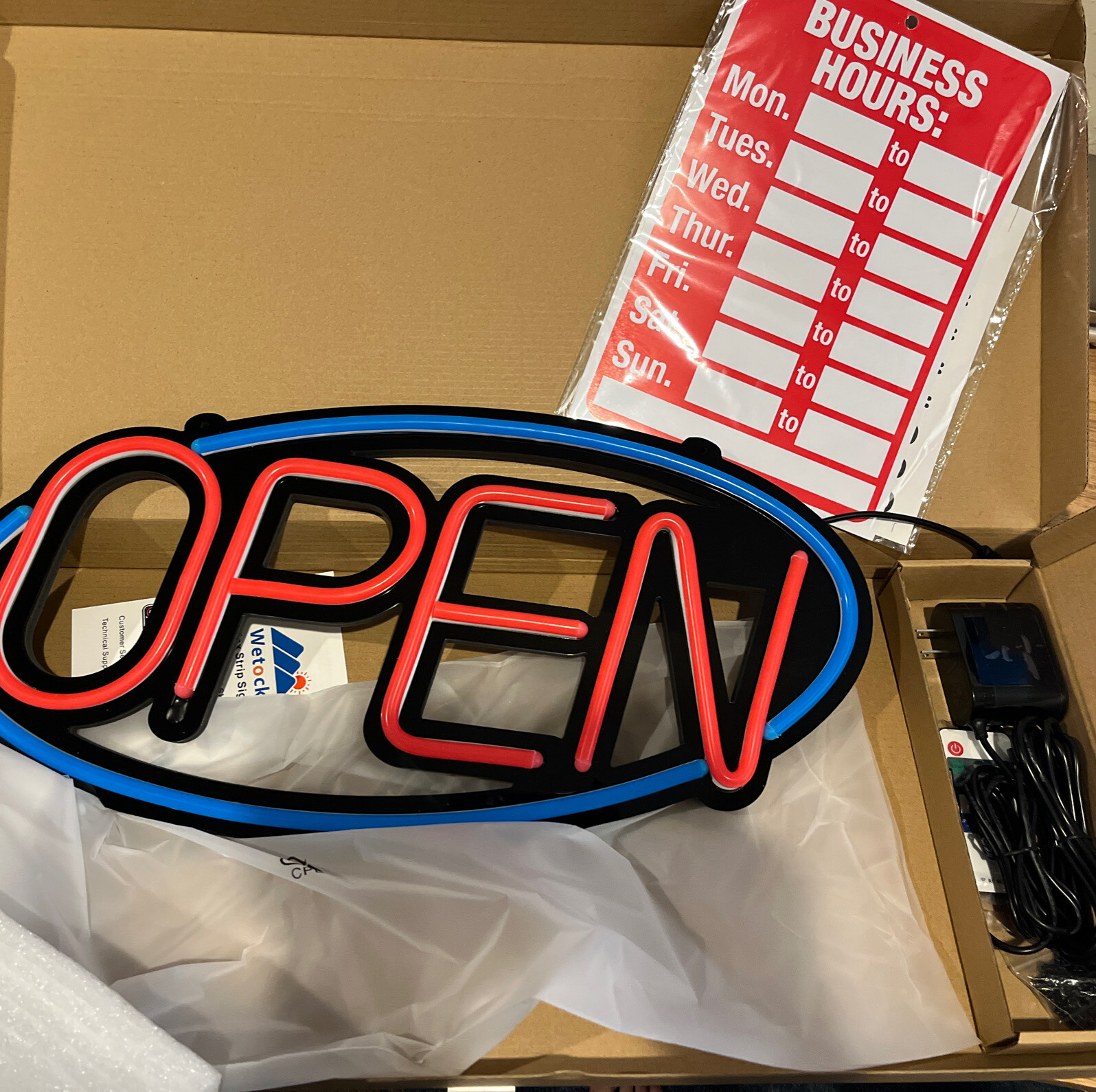 OPEN Sign Oval LED For Business Window 10 Flashing & Scrolling Modes 20&Prime; x 10&Prime;
