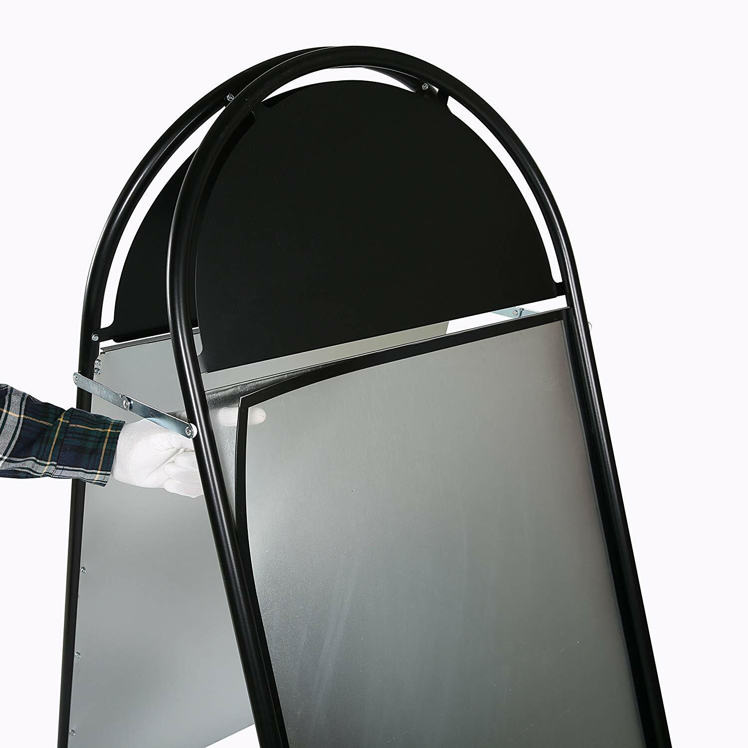 Sandwich Board Sidewalk A-Frame Double Sided Galvanized Backing 24×36 Black
