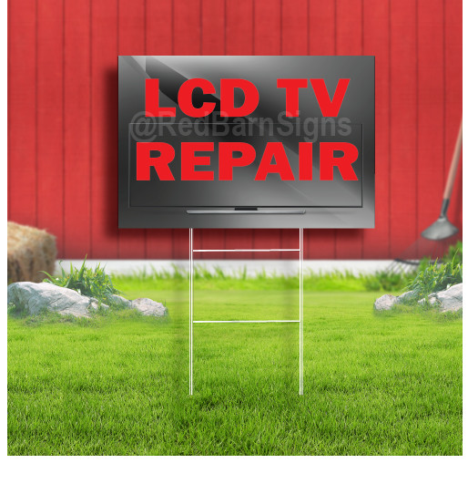 LCD Tv Repair Coroplast Sign Plastic Indoor Outdoor Yard Sign