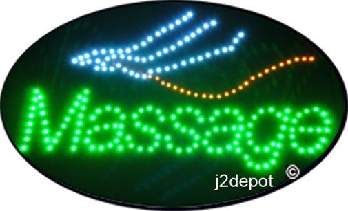 US Seller Animated Massage Led Sign neon lighted. Video inside. 21&Prime;x13-1/2&Prime;