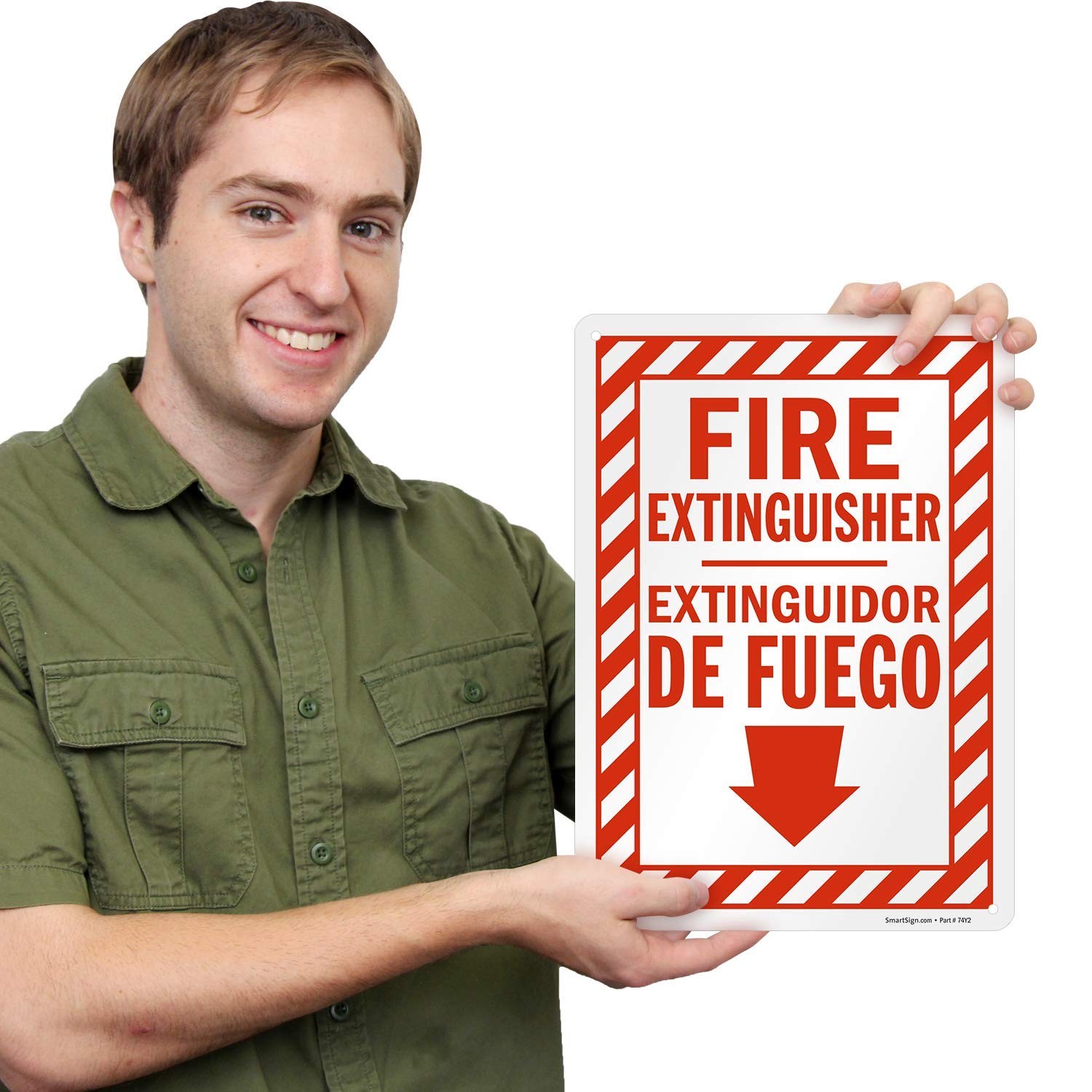 Fire Extinguisher Bilingual Sign 10×14&Prime; Plastic S1686PL Spanish English