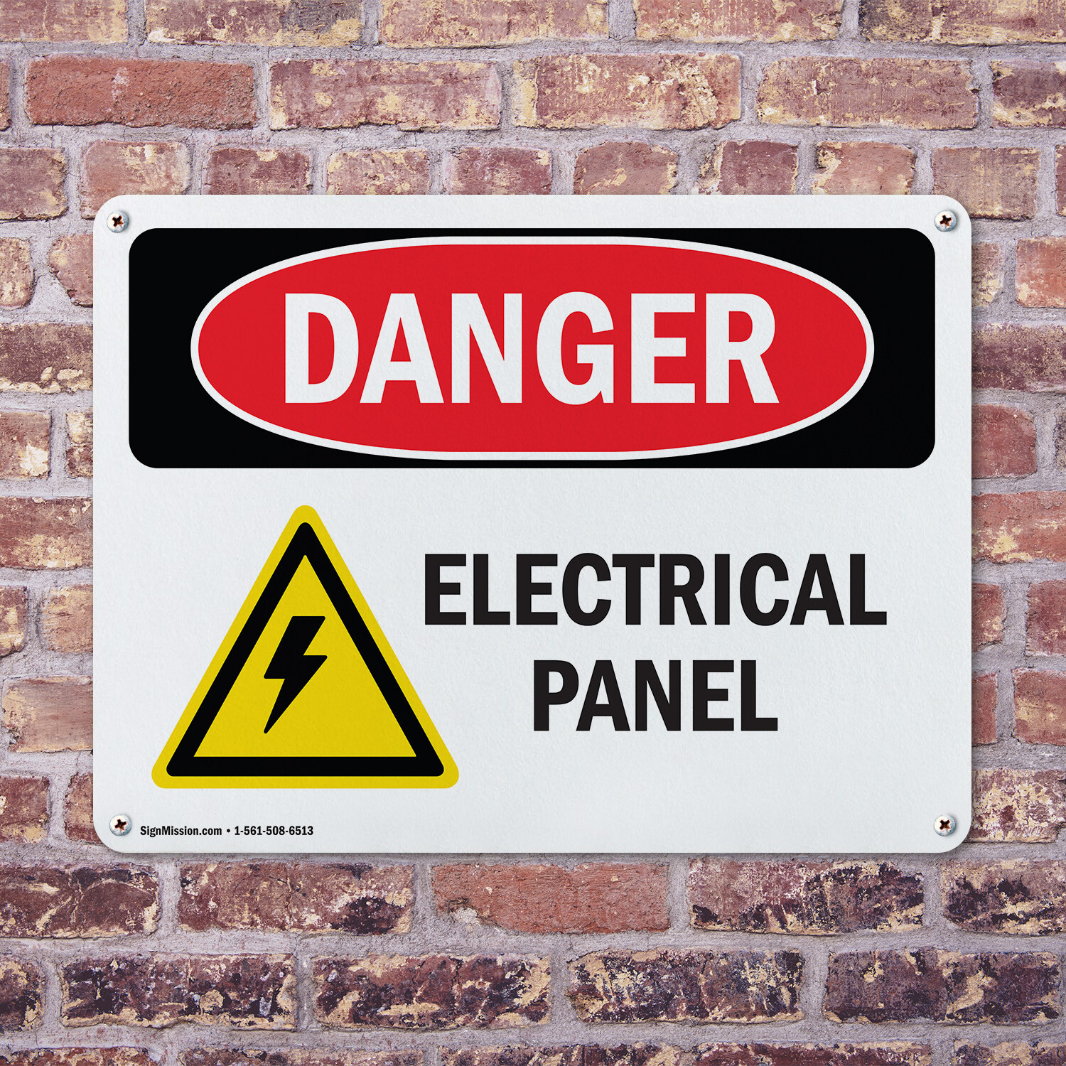 (2 Pack) Electrical Panel OSHA Danger Sign Decal Metal Plastic