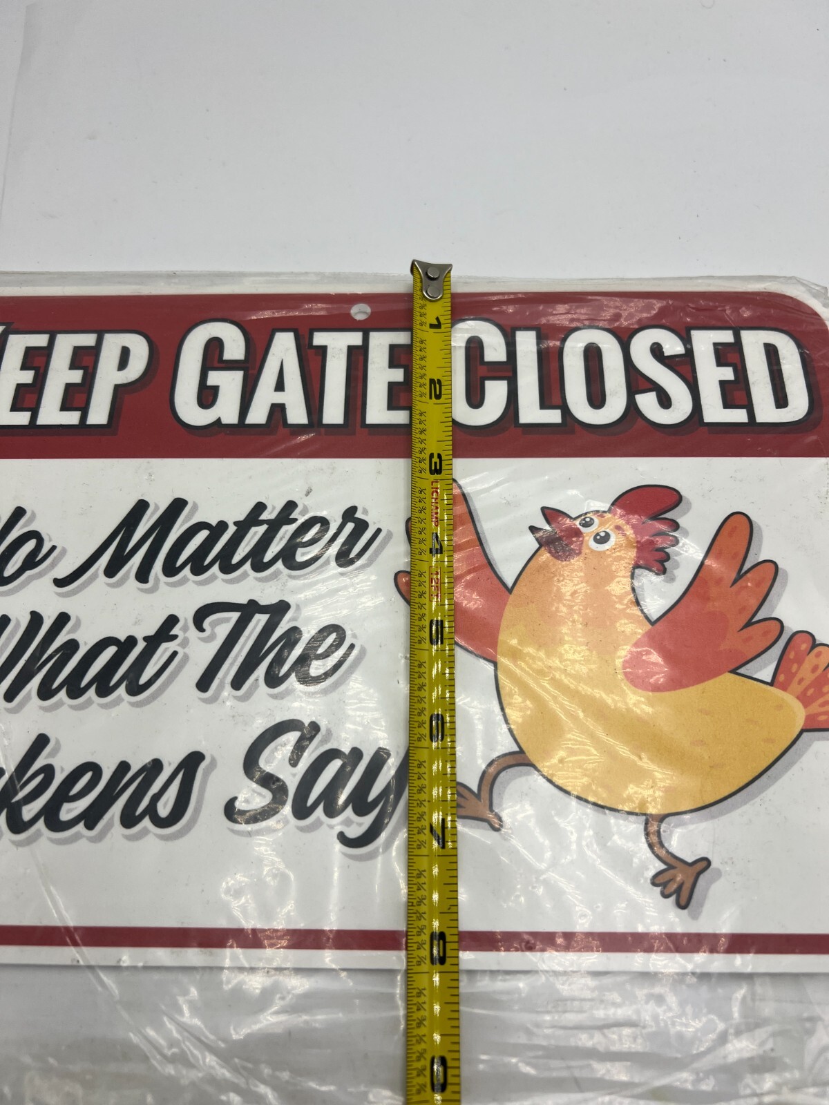 (QTY 6) Warning Sign Danger Keep Gate Closed »No Matter What The Chickens Say »
