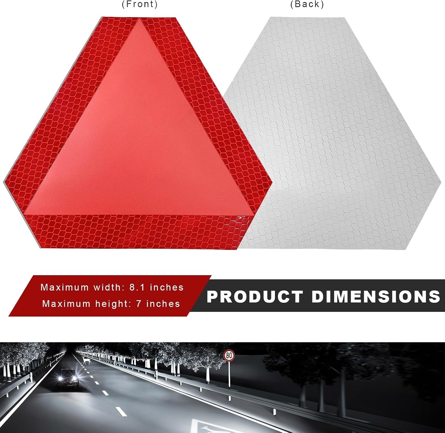 Diamond Grade Reflective Slow Moving Vehicle Signs – Waterproof & Durable Decals