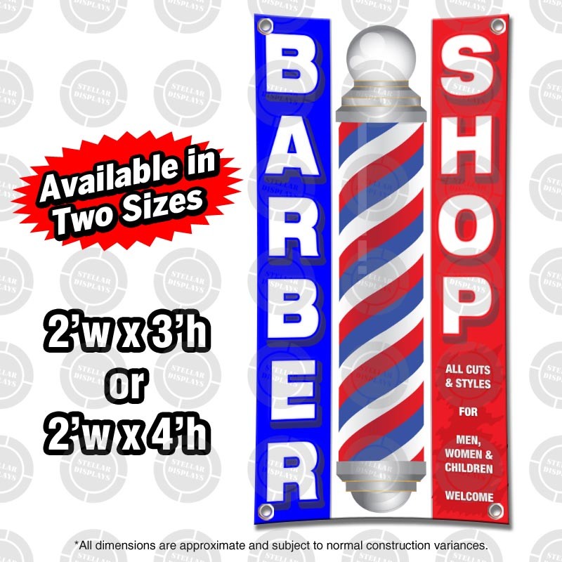 BARBER SHOP Banner Open Sign Display Window Beauty hair nail spa salon boutique