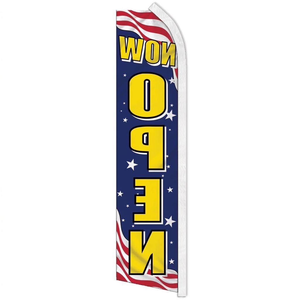10 x « NOW OPEN » advertising super flag swooper banner business sign patriotic