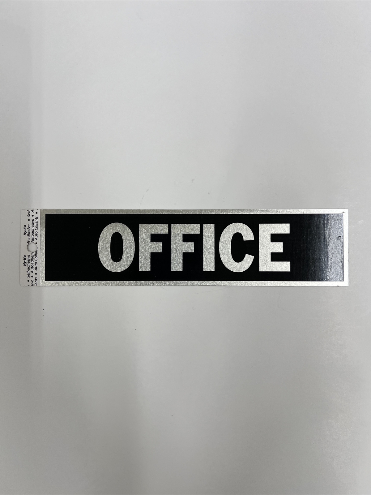 Hy-Ko Self Adhesive Aluminium Sticker Sign 8” X 2” Rest Room, Office, Push, Pull