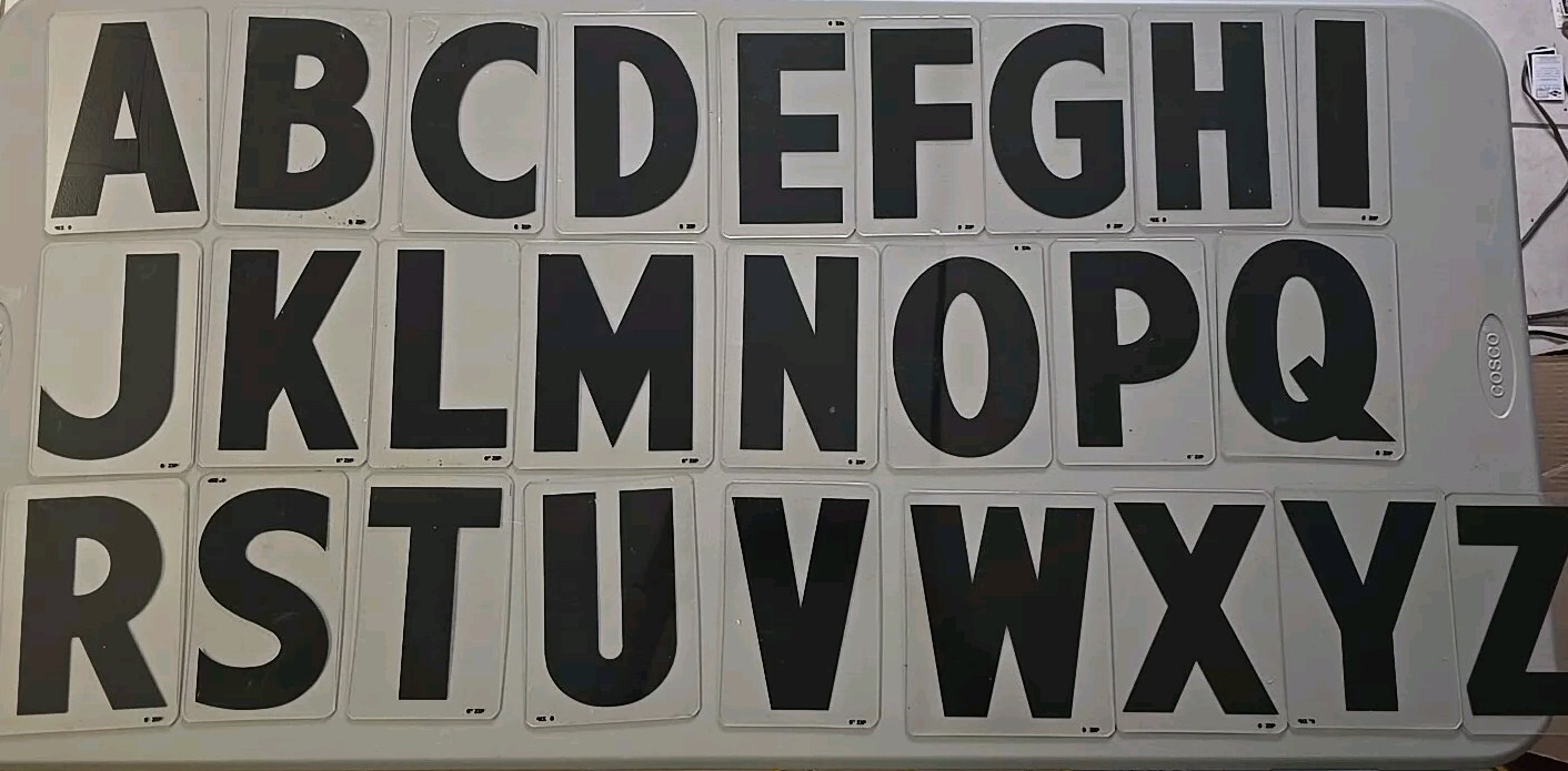 Lot 6&Prime; Acrylic Wagner Zip-Change Marquee Sign Changeable Letters Full Alphabet