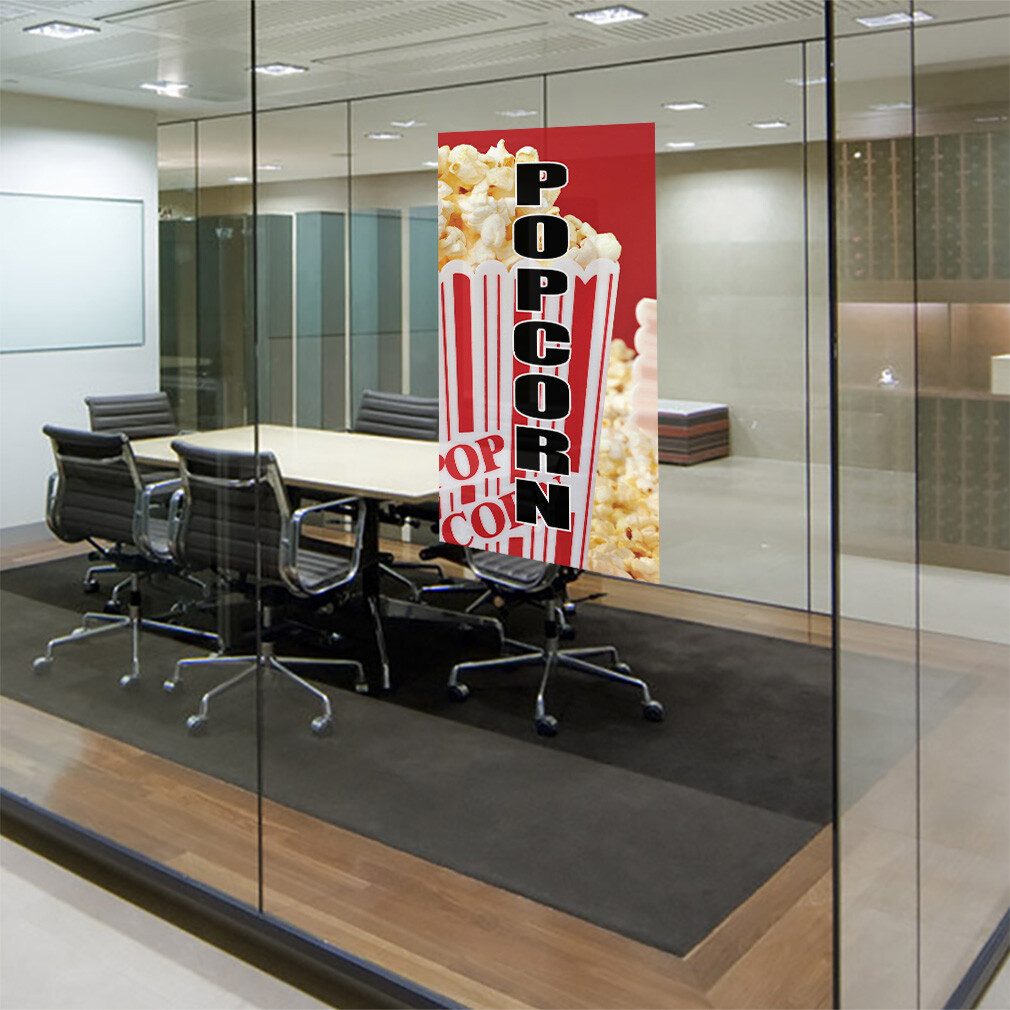 Door Decals Vertical Vinyl Stickers Multiple Sizes Popcorn Restaurant Food Bar