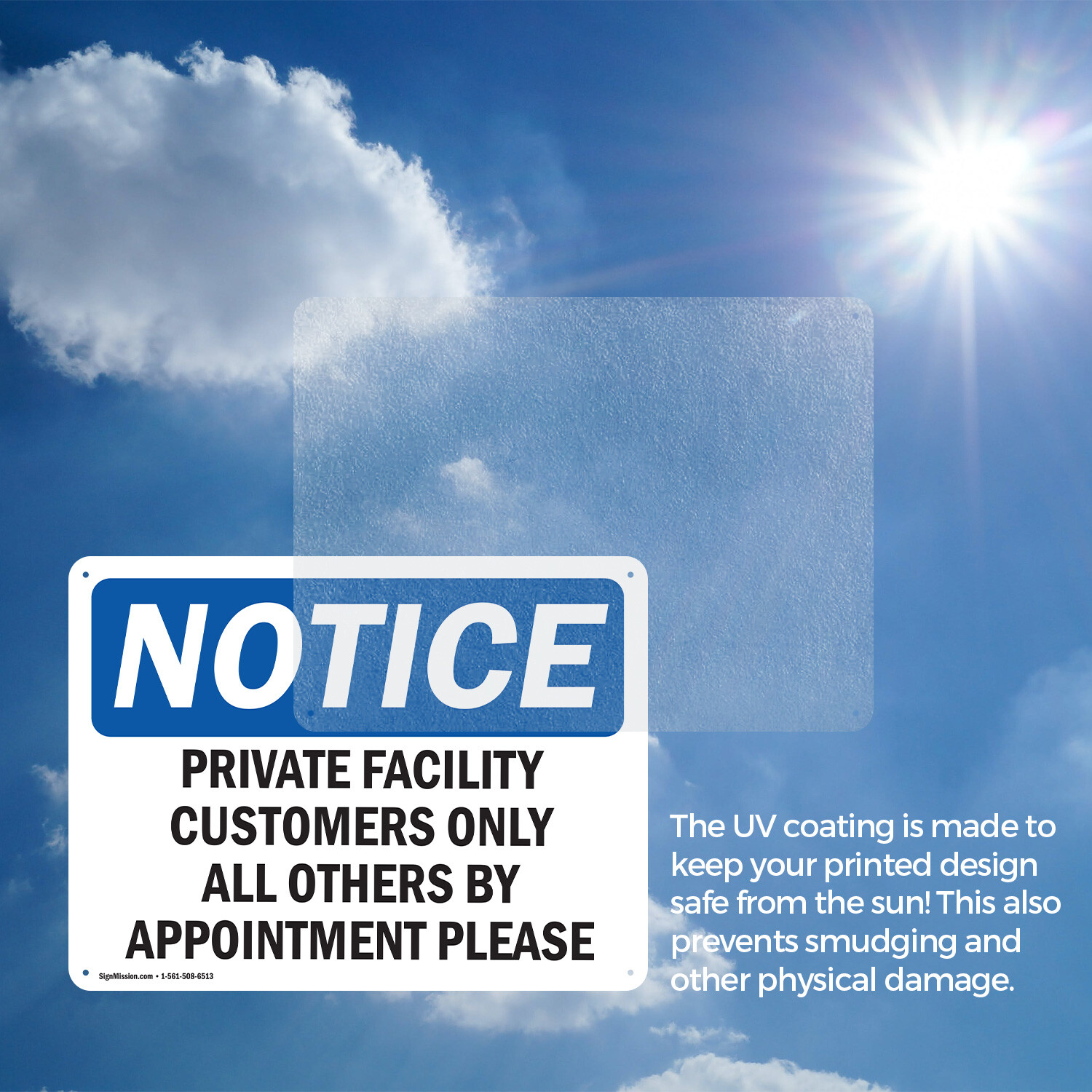 (2 Pack) Private Facility Customers Only All Others OSHA Notice Sign Decal Metal