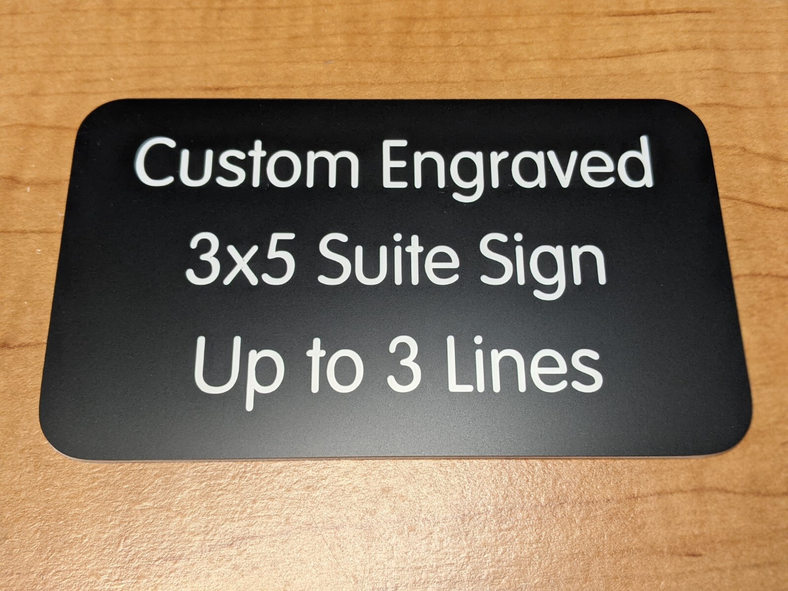 Custom Engraved 3×5 Satin Black Suite Sign Home Office Small Wall Door Plaque