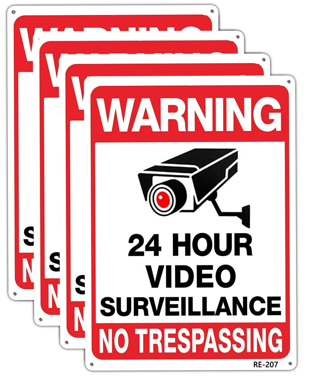Warning Security Cameras in Use 24 Hour Video Surveillance Sign 10×14 Aluminum U
