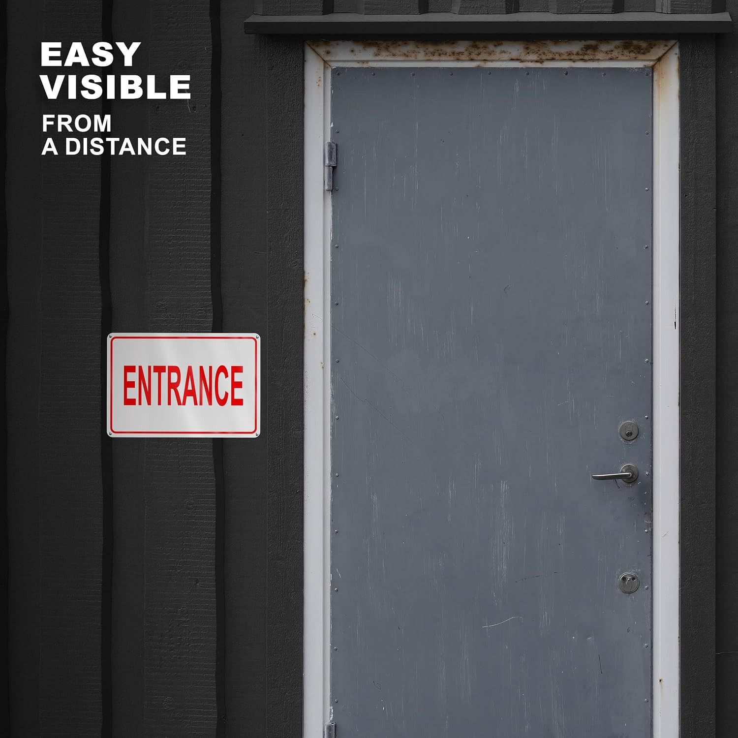 Reflective Entrance Sign, 8X12 Rust-Free Aluminum, Enter Here, Pre-Drilled |