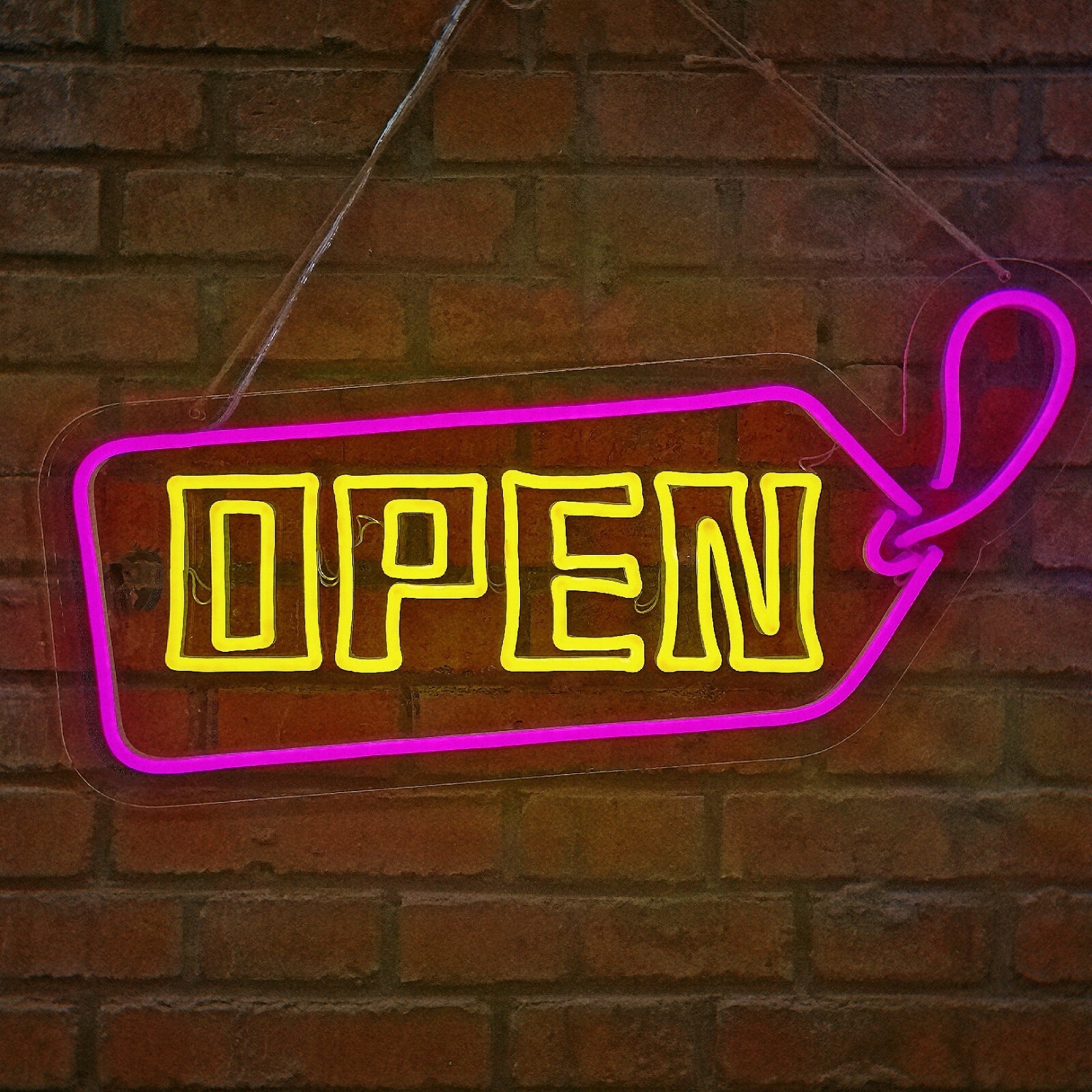 20&Prime;x12&Prime; Ultra Bright LED Neon Light with ON/OFF OPEN Business Sign Acrylic Back