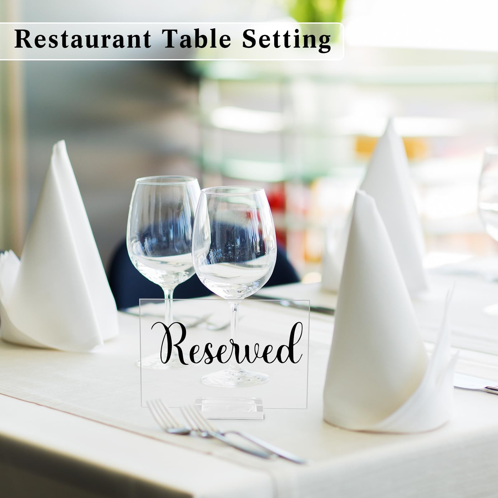 10 Set Clear Black Acrylic Reserved Table Sign With Holder Wedding Card