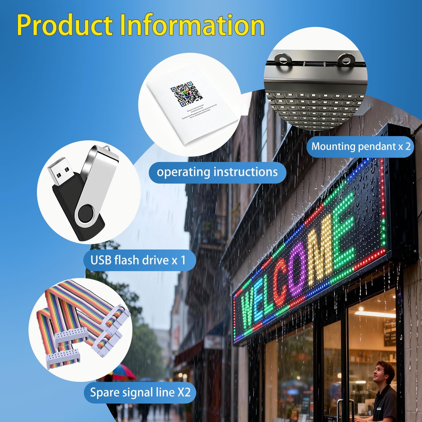 P10 Programmable Scrolling Led Sign Outdoor Digital Sign Display 39&Prime;X8&Prime;