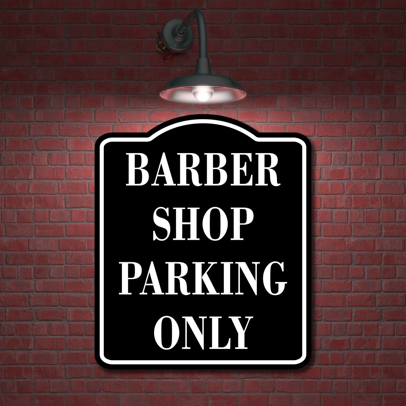 Barber Shop Parking Only BLACK Aluminum Composite Sign