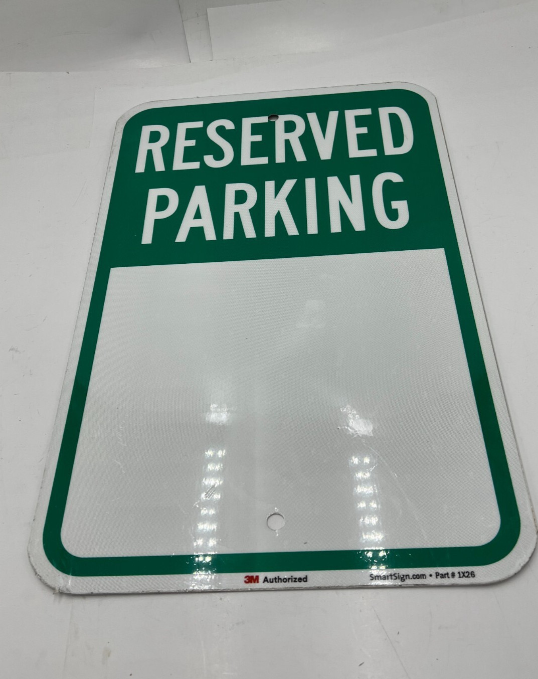 SmartSign 18 x 12 inch Blank “Reserved Parking” Write-On Metal Sign 63 mil Alum