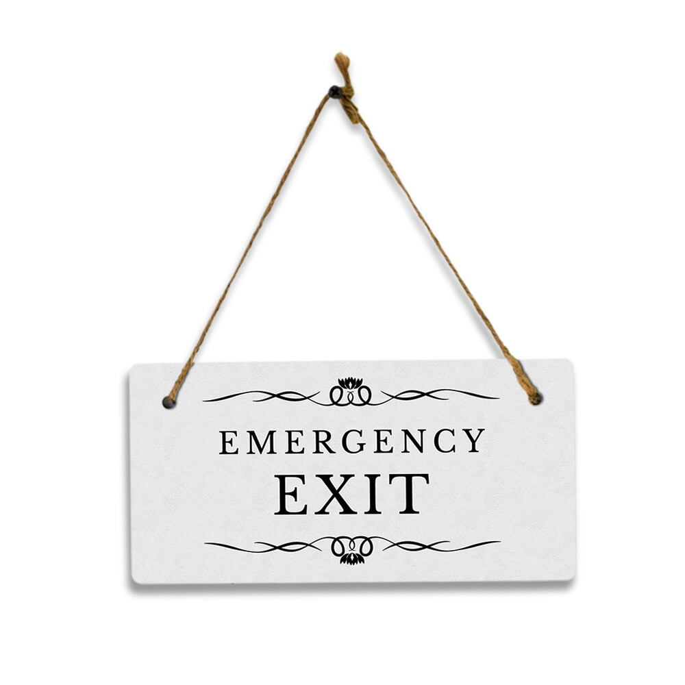 Emergency Exit 5&Prime; x 10&Prime; Hanging Wall or Door Sign | Rustic Twine