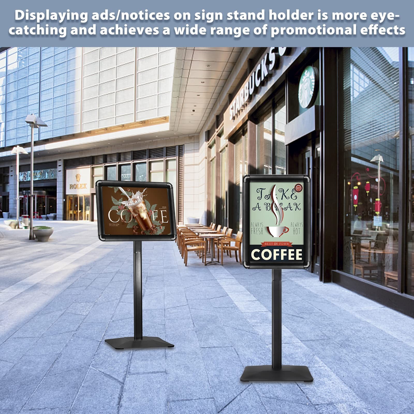 Heavy-duty Poster Stand Holder 11&Prime;x 17&Prime; Pedestal Floor Standing Sign Holder V…