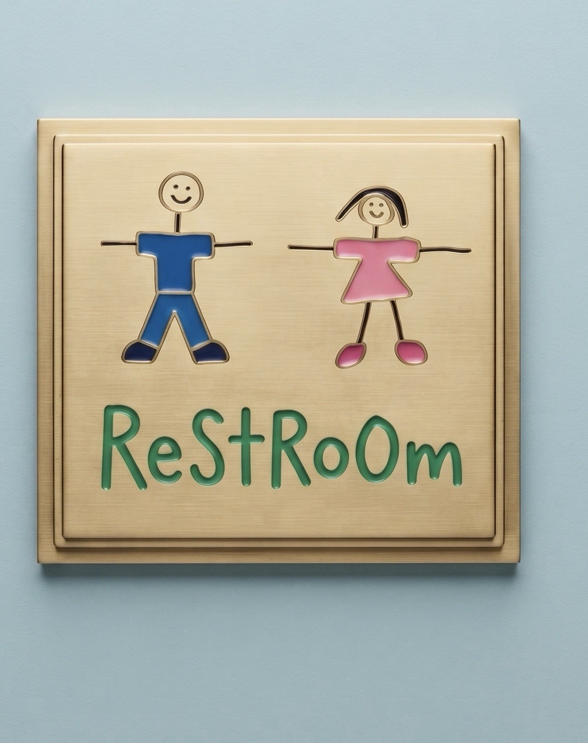 Restroom Sticker Signs. “STICKERS” Roughly 9”x9” Lot Of 6 Stickers.
