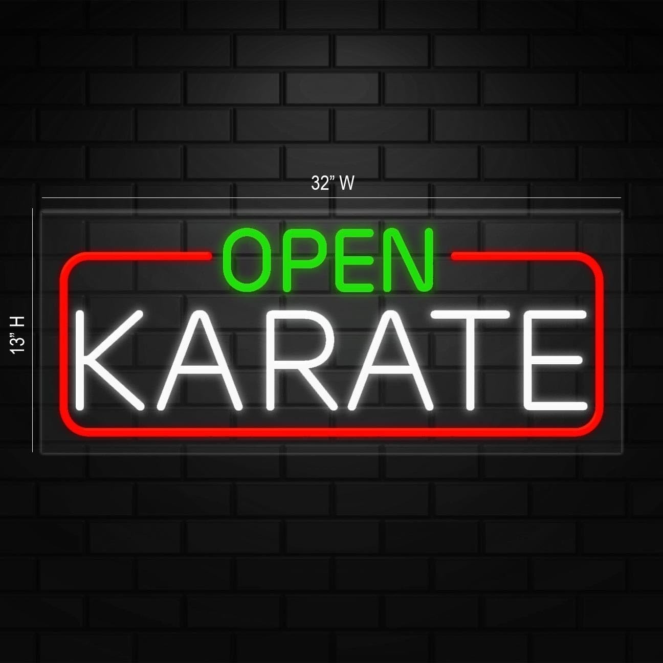 Open Karate Neon Sign for Retail Displays | LED Flex Neon | 32&Prime;W x 13&Prime;H x 1&Prime;D