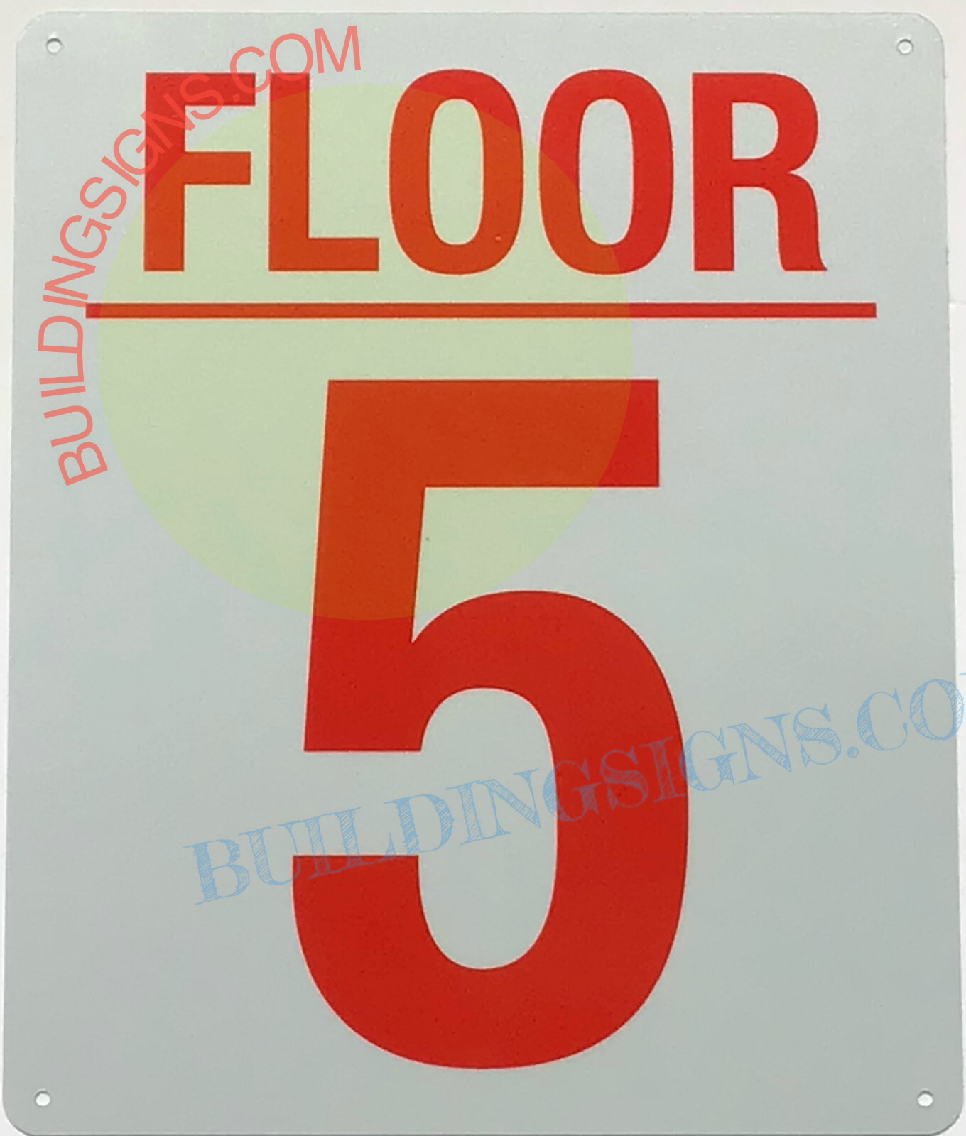 5 FLOOR SIGN (10×12,White,Aluminum) -REF24-1027