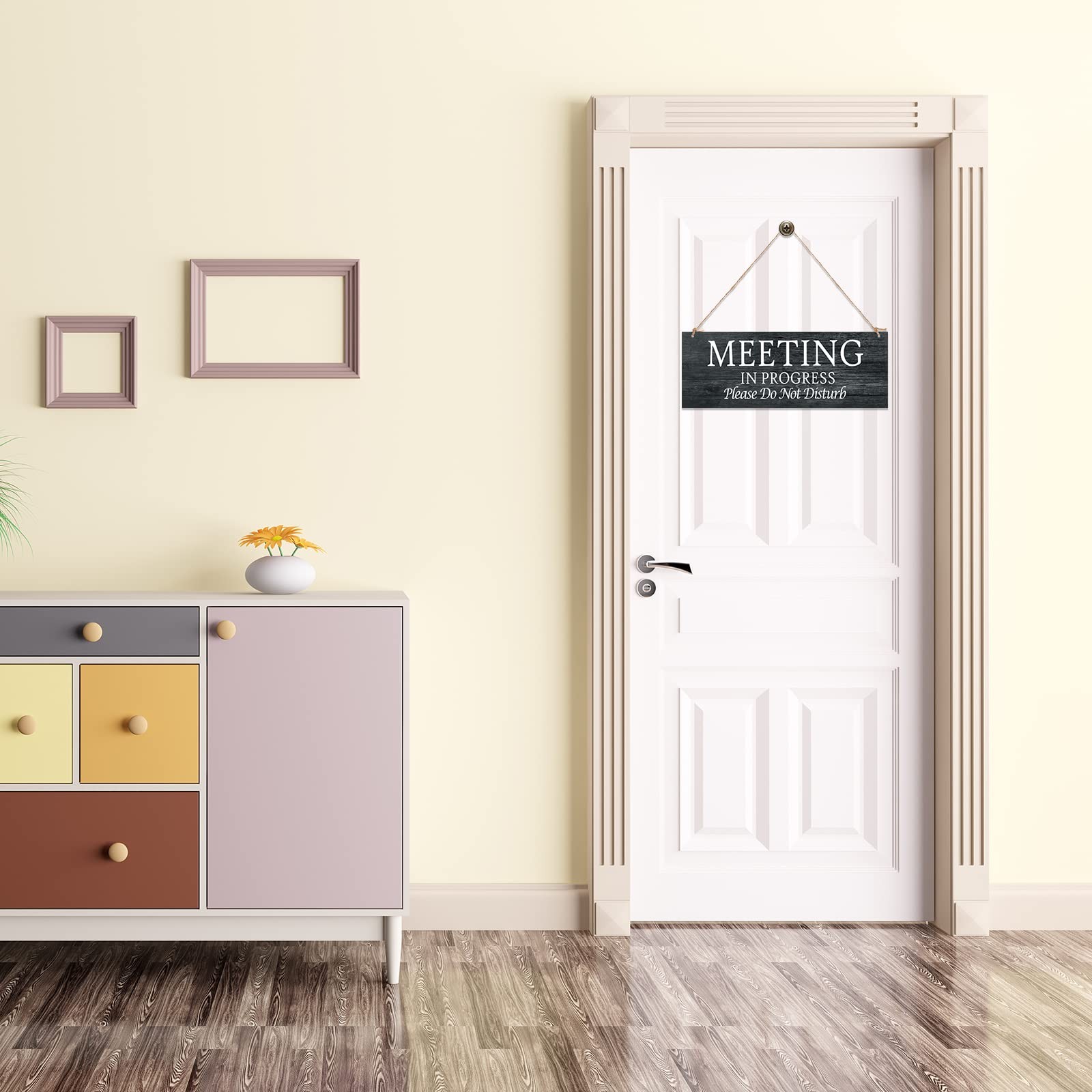 1 Piece in a Meeting Sign for Office Cubicle Door, Double-side Meeting in Pro…