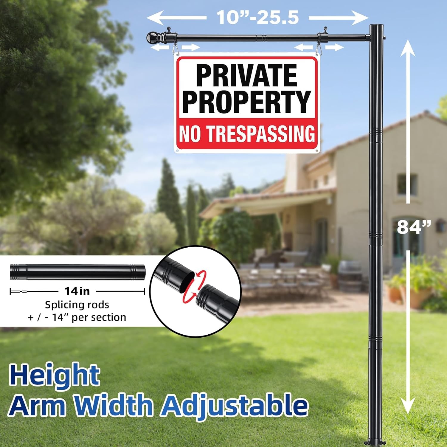 Estate Sign Posts, 7FT Tall Metal Real Estate Sign Posts for Sale Yard Signs up