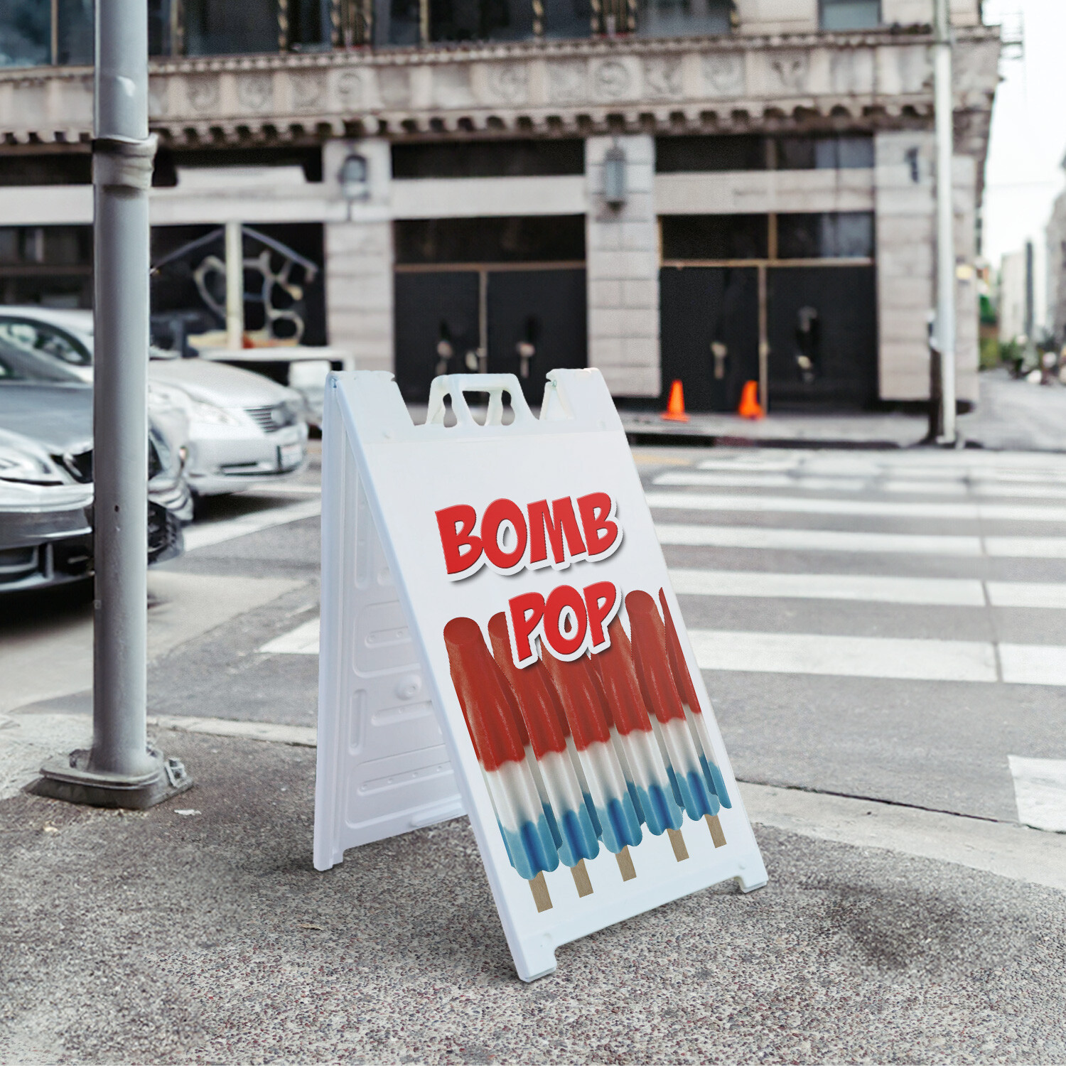 A-frame Sidewalk Bomb Pop 24&Prime; x 36&Prime; Double Sided A-Frame Sidewalk Sign