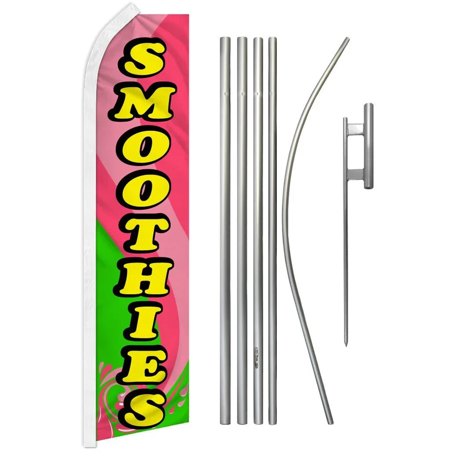 Smoothies Swooper Advertising Flag & Pole Kit
