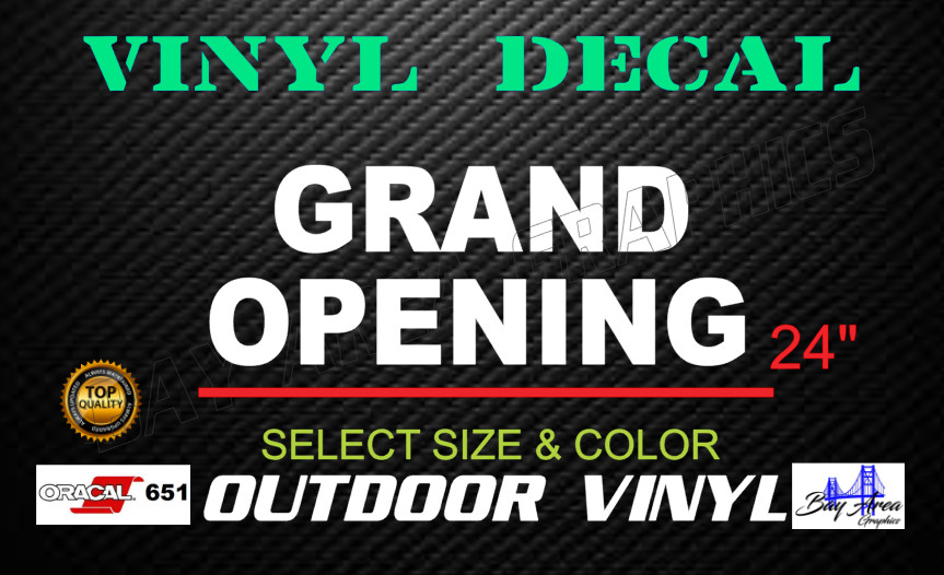 Grand Opening Window Sign Vinyl Decal Waterproof Outdoor Storefront Advertising