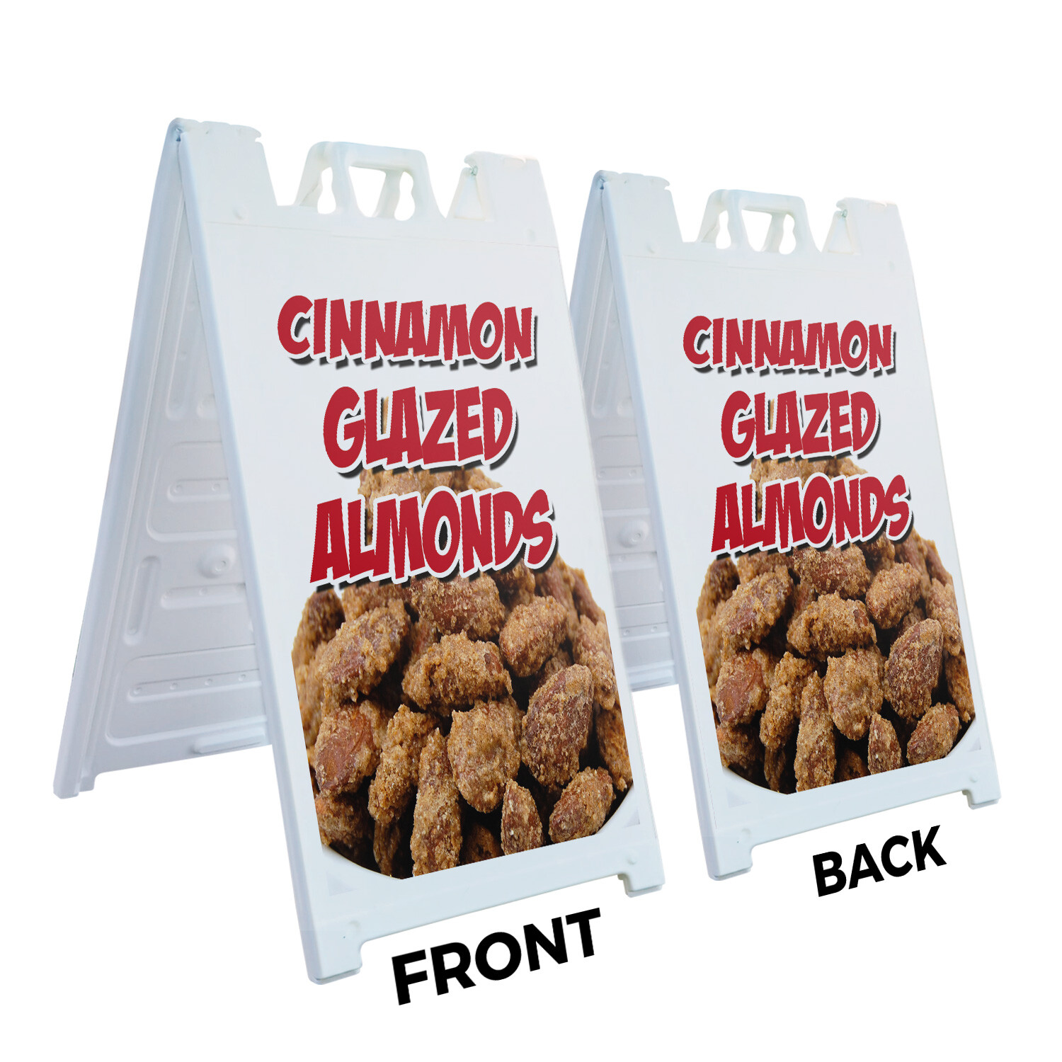 A-frame Sidewalk Cinnamon Glazed Almonds 24&Prime; x 36&Prime; Double Sided A-Frame Sidewalk