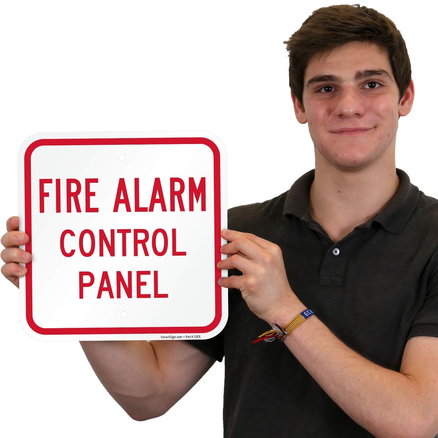 12×12 Inch K5834AL Fire Alarm Control Panel Aluminum Sign Red White Notice