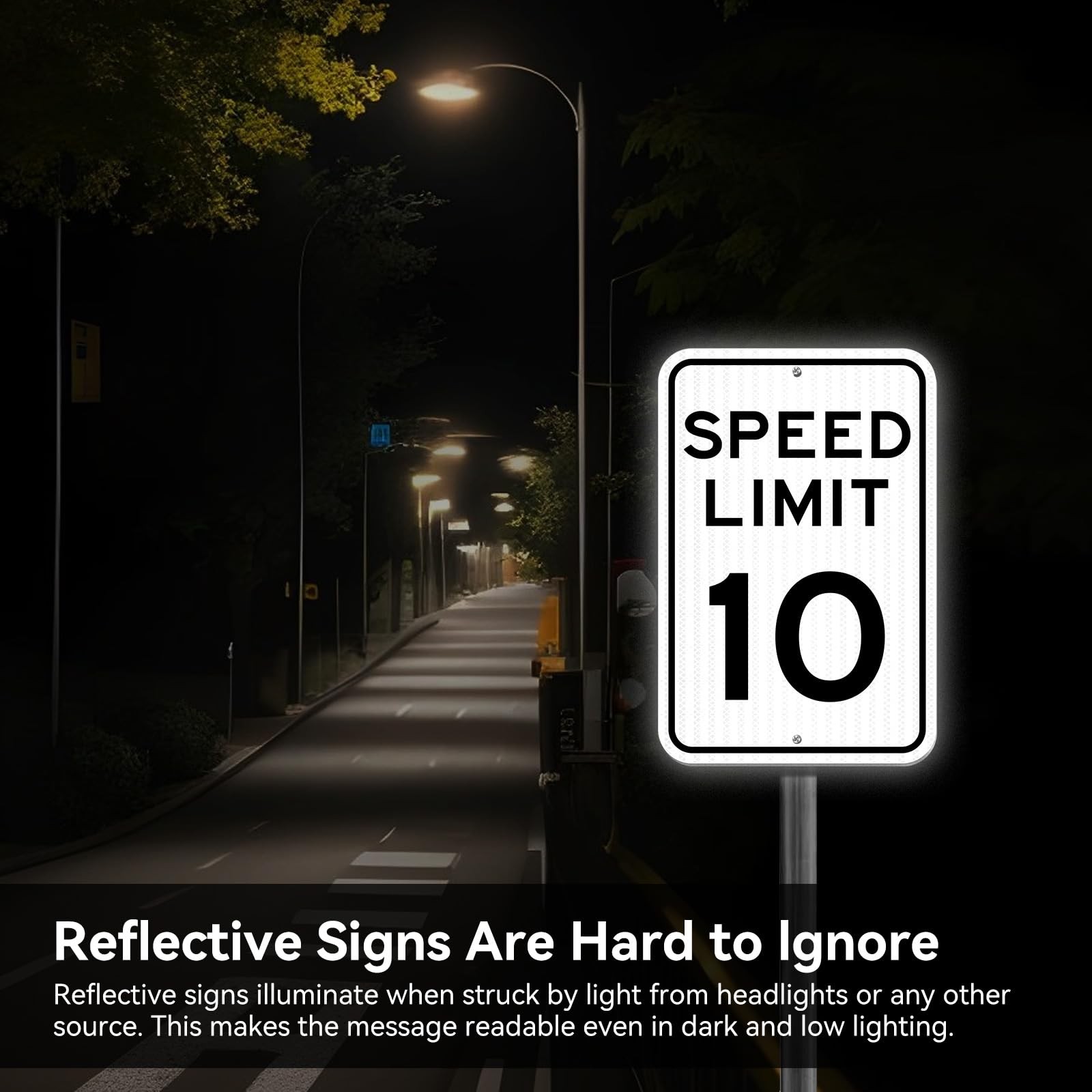 Speed ​​Limit Sign 10 MPH, Slow Down Traffic Sign, 12&Prime; x 18&Prime;, Reflective 40Mi…