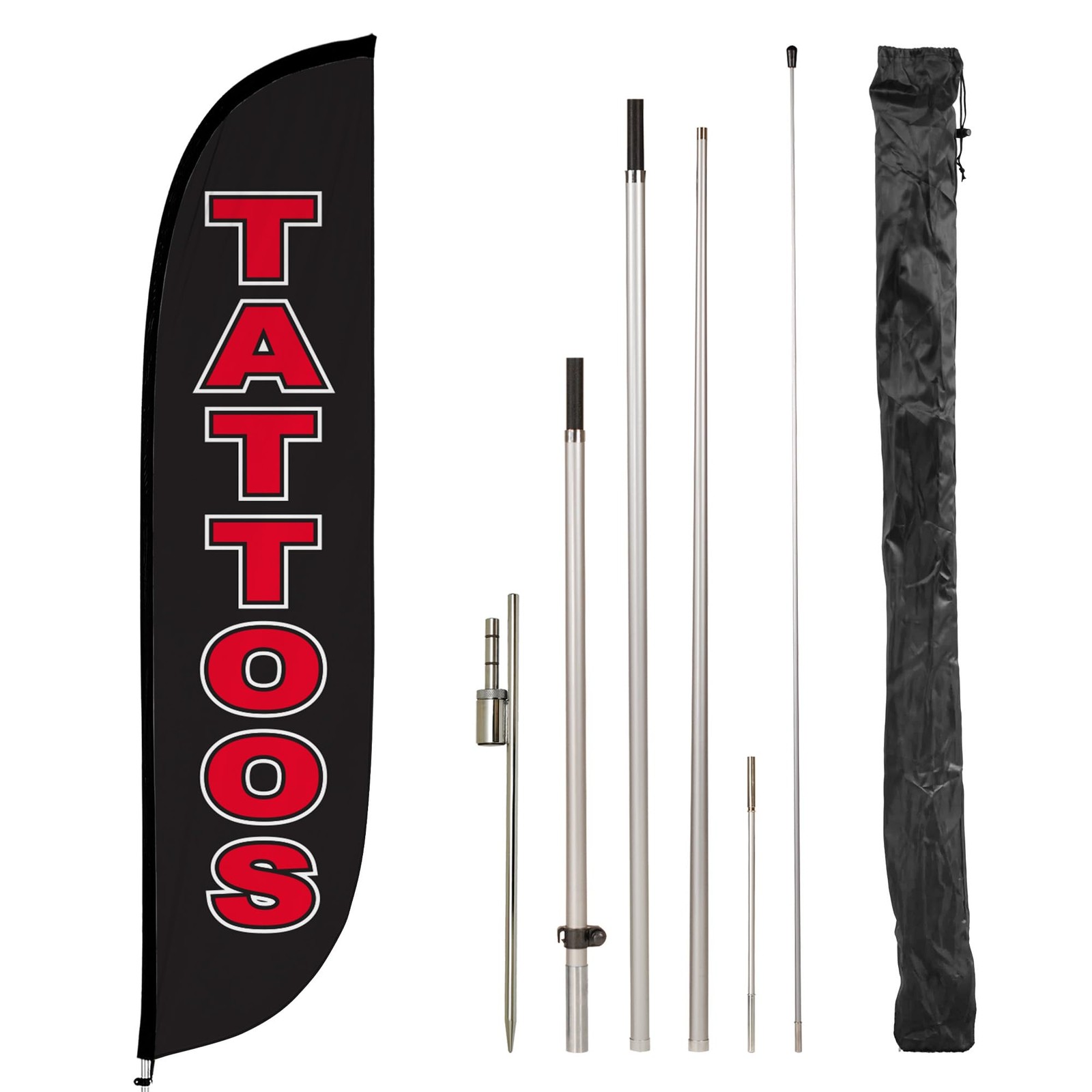 Lookourway Feather Flag Pole Kit – 12 Feet Tall Advertising Flag Banner