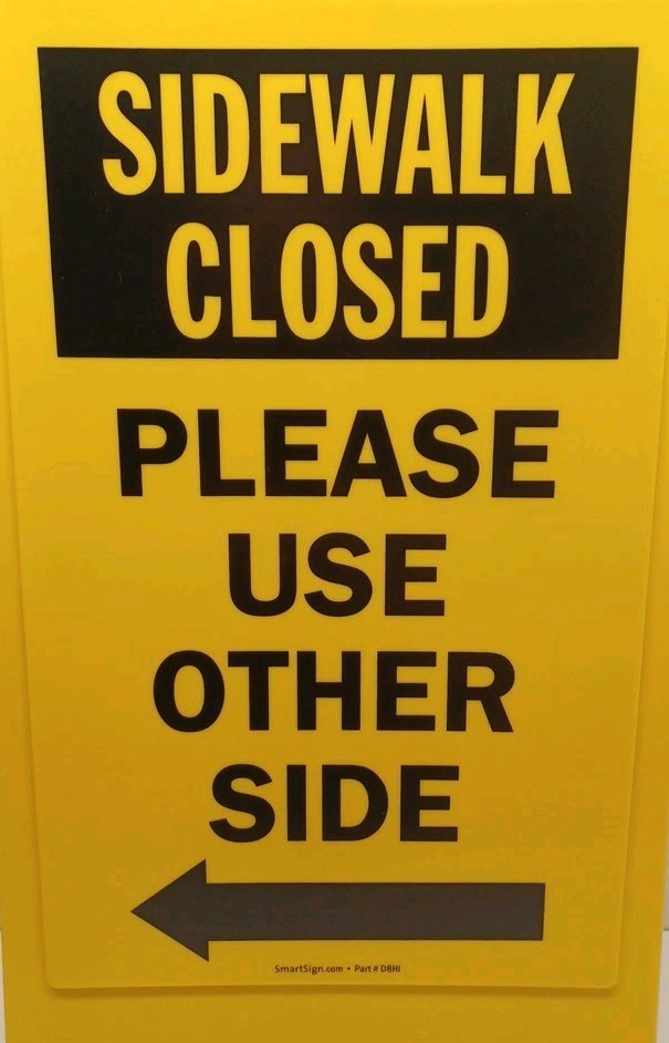 A-frame Sidewalk Closed Please Use Other Side With Arrow Double Sided 12&Prime;×24&Prime;
