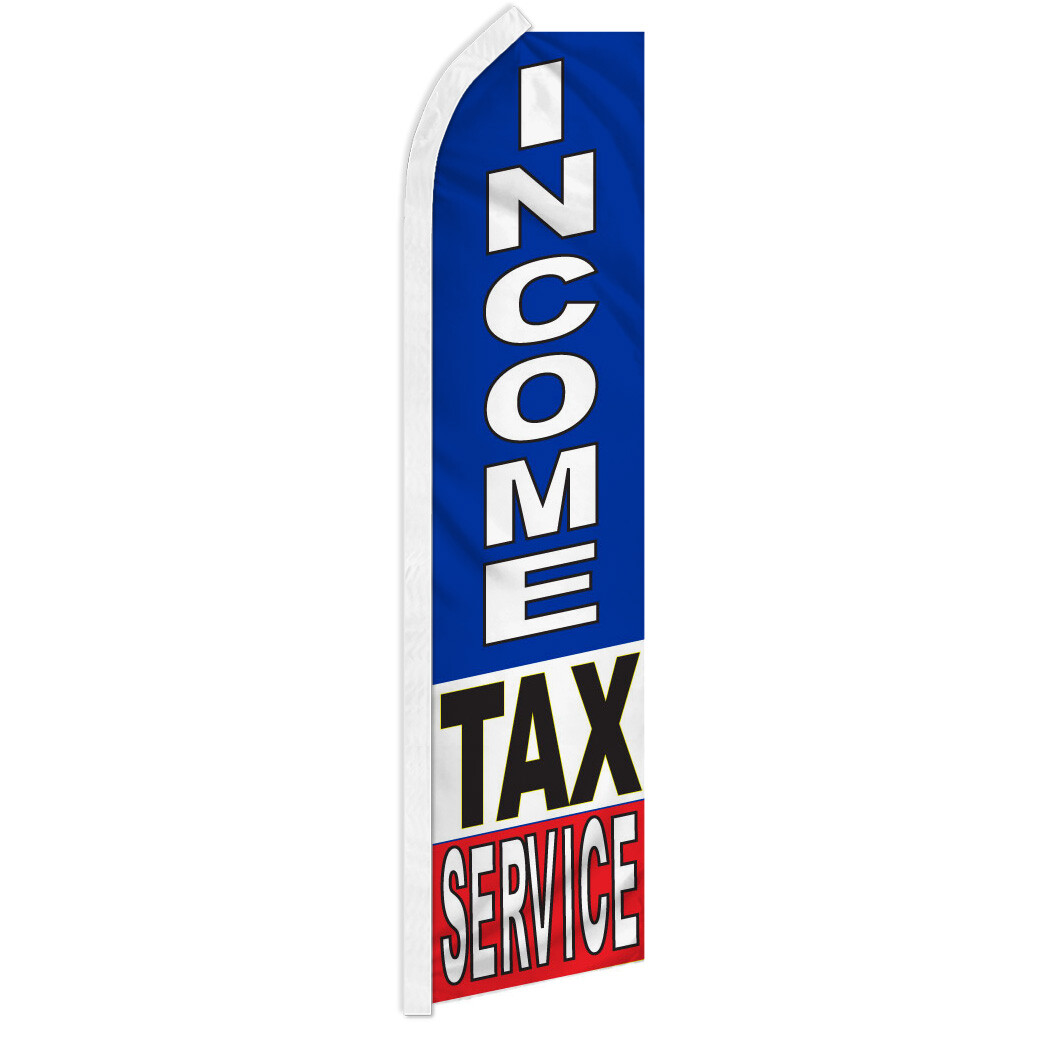 Income Tax Services Advertising Swooper Feather Flag Tax Specialist