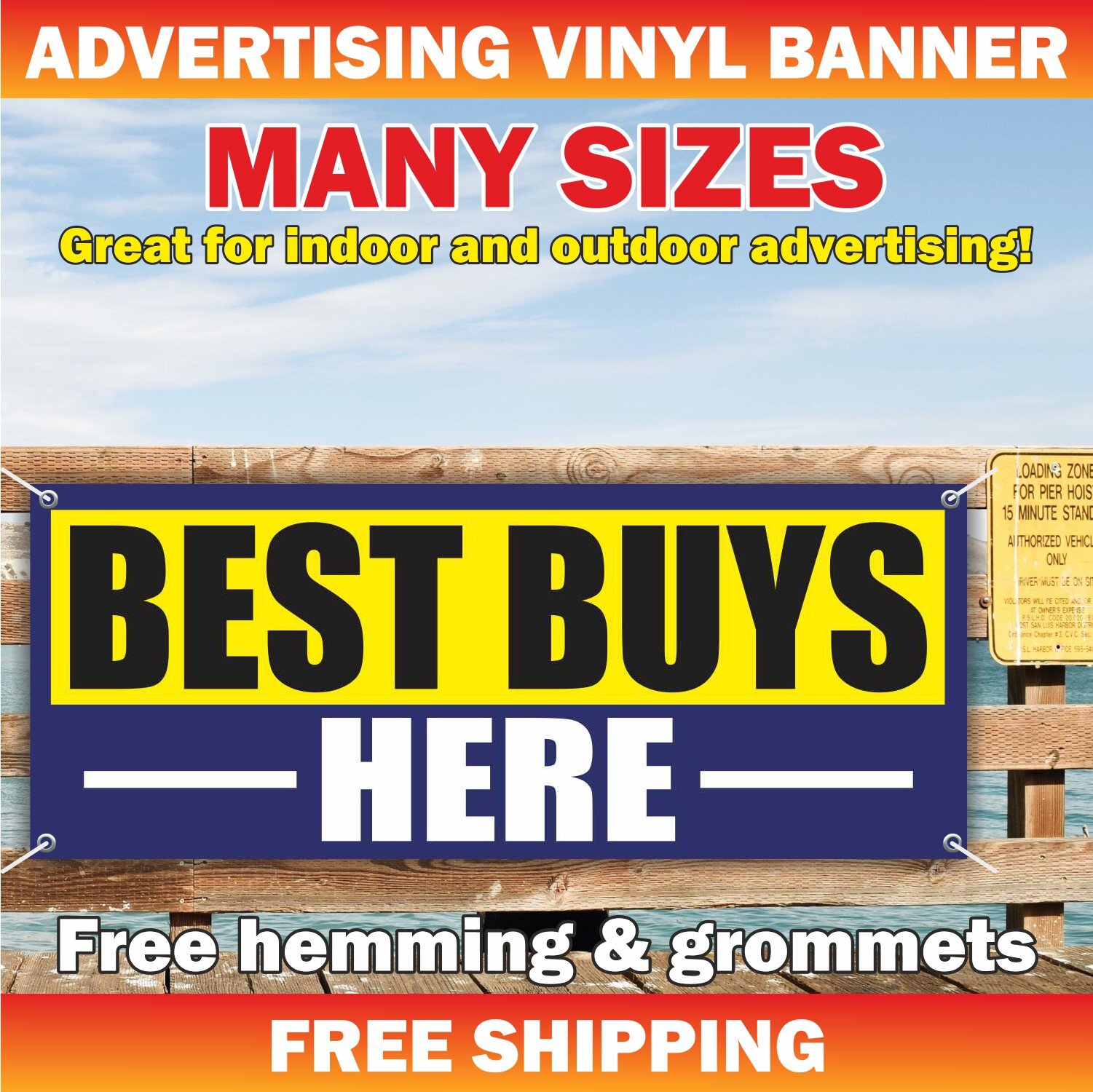 BEST BUYS IN TOWN Advertising Banner Vinyl Mesh Sign good fix sale price shop