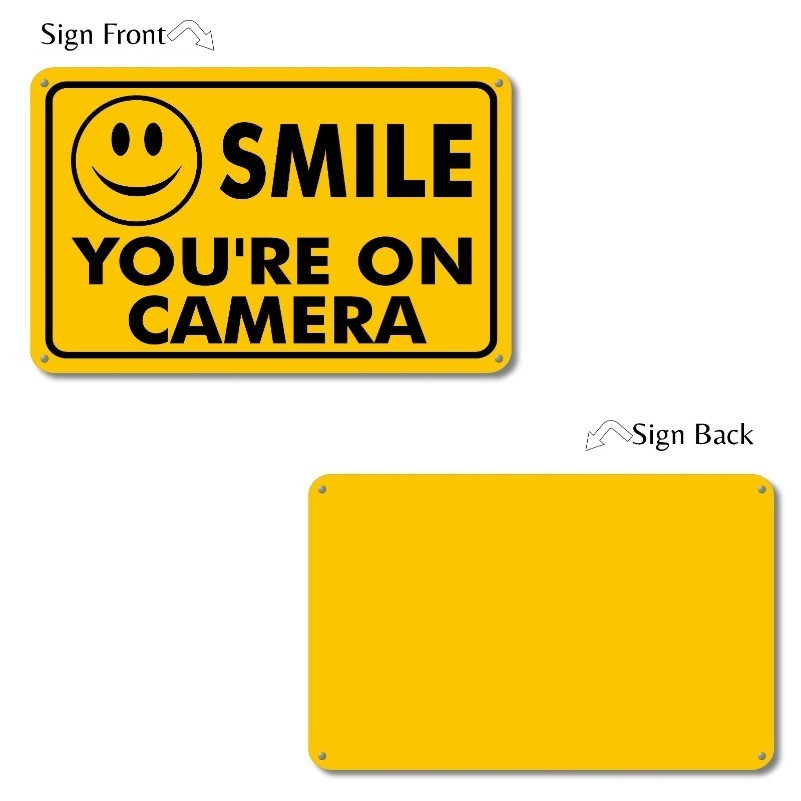 NEW SMILE YOU&rsquo;RE ON CAMERA SECURITY WATERPROOF BUSINESS YELLOW SIGN VIDEO CCTV