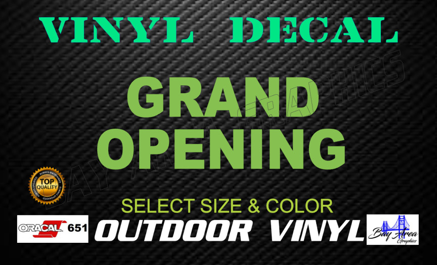 Grand Opening Window Sign Vinyl Decal Waterproof Outdoor Storefront Advertising