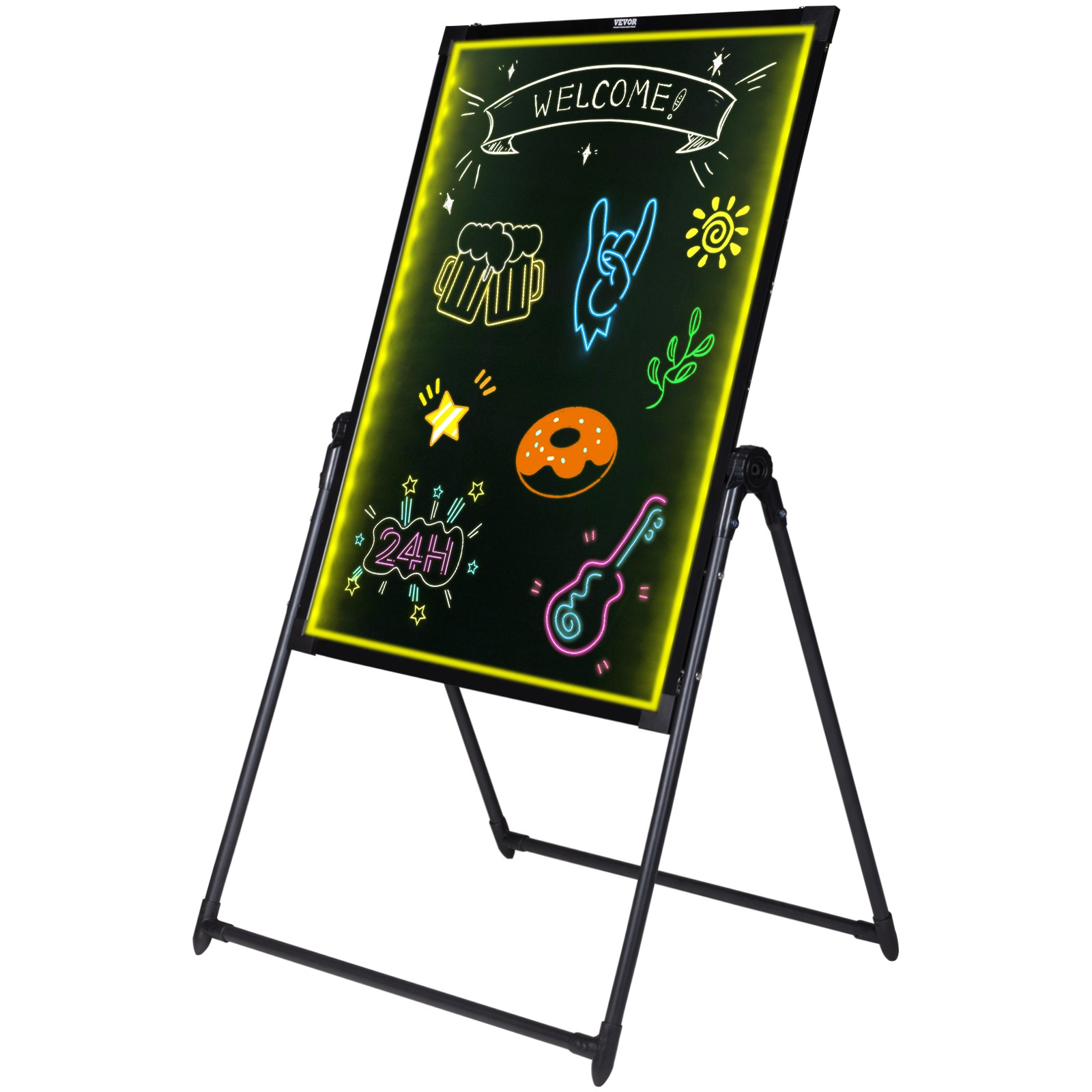 VEVOR LED Message Writing Board 32&Prime;x24&Prime; Illuminated Erasable Lighted Chalkboard