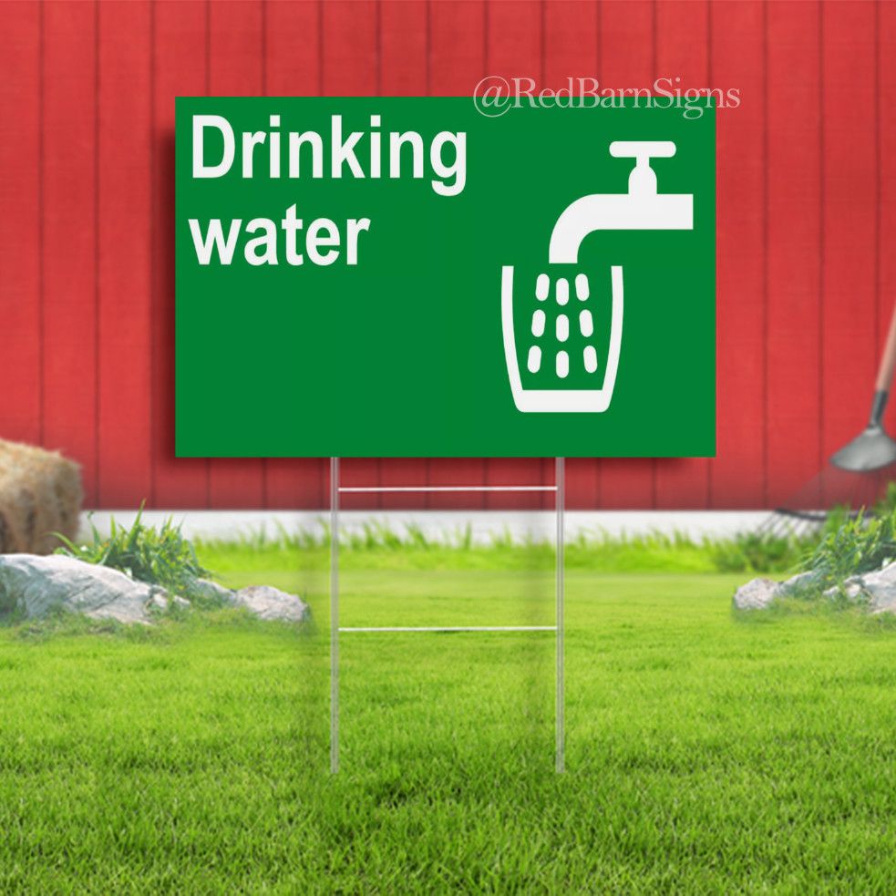 Drinking Water Safety Yard Sign with metal stakes