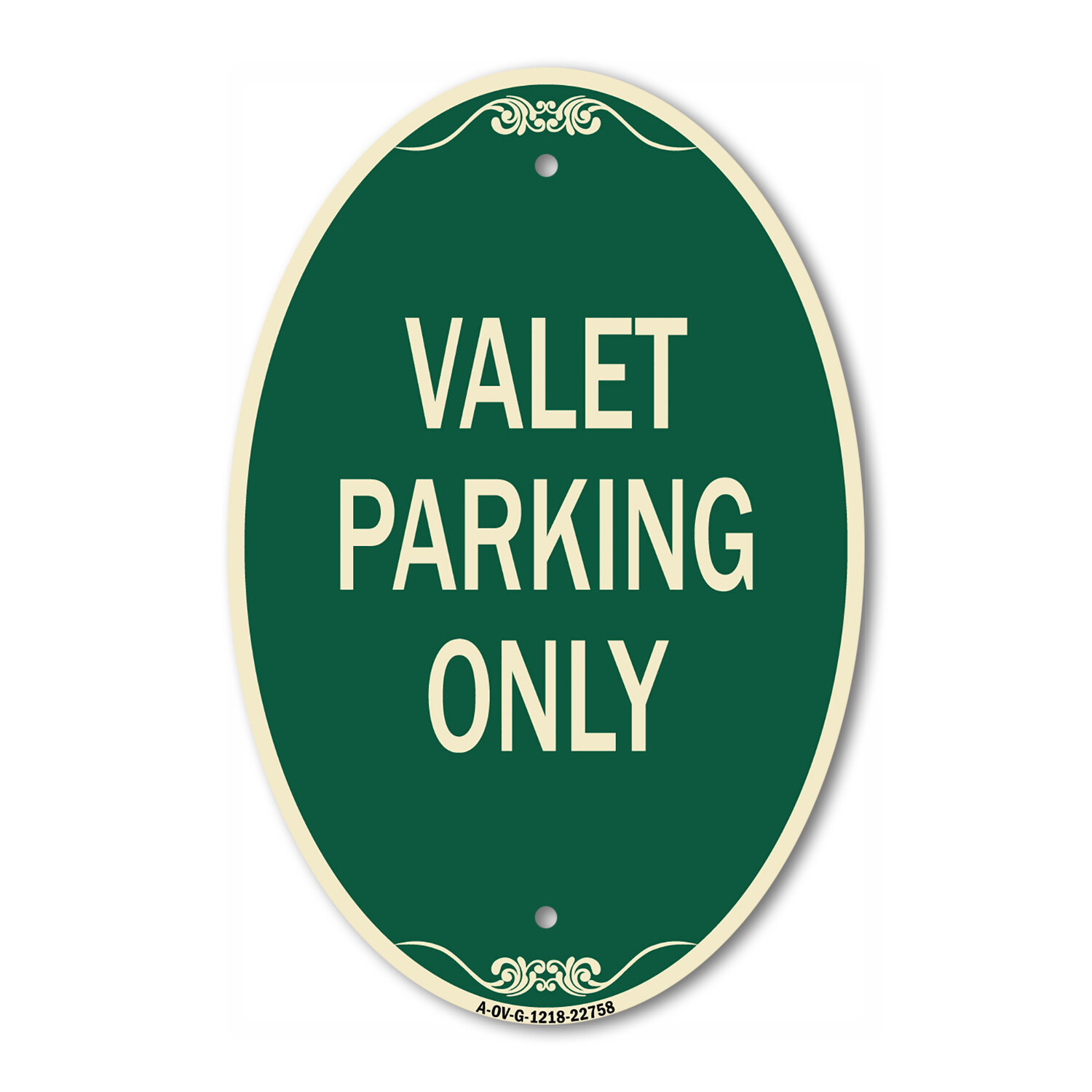 SignMission Designer Series Sign – Valet Parking Only 12&Prime; x 18&Prime; Aluminum Sign