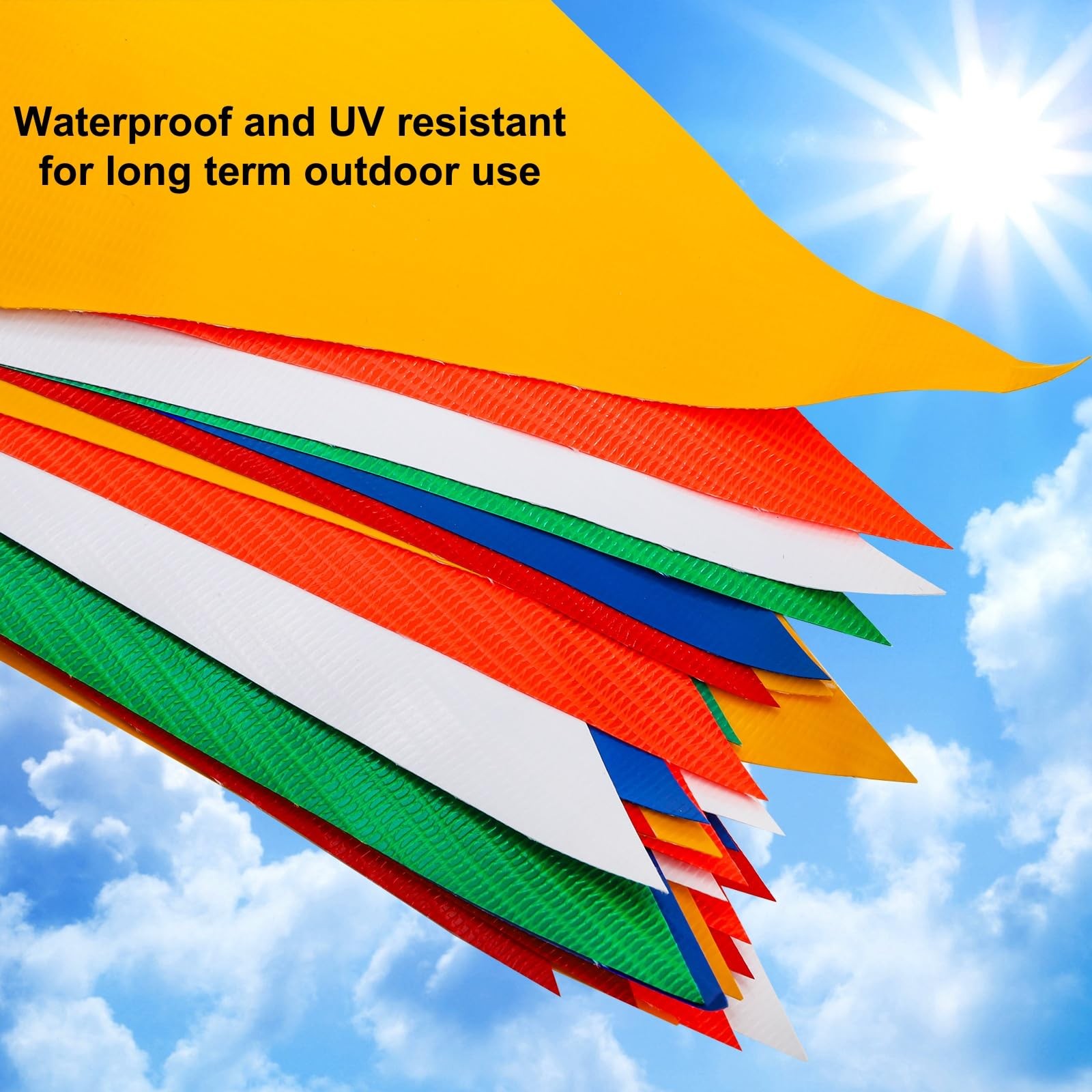 200ft Multicolor Pennant Banner Flags, Safety Warning Flags on String, 7&Prime;x10&Prime;…