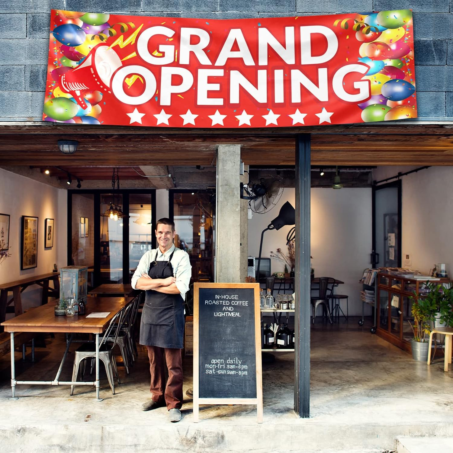 Grand Opening Banner New Store Grand Opening Sign and Rope Oxford Cloth Grand