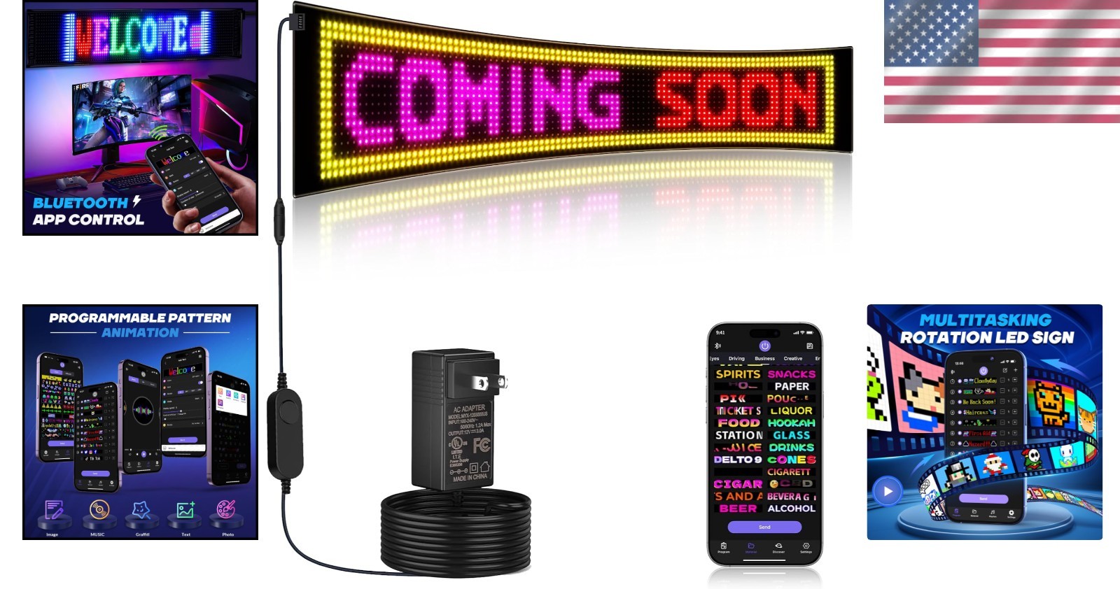 Eye-Catching Scrolling LED Sign, Bluetooth Control