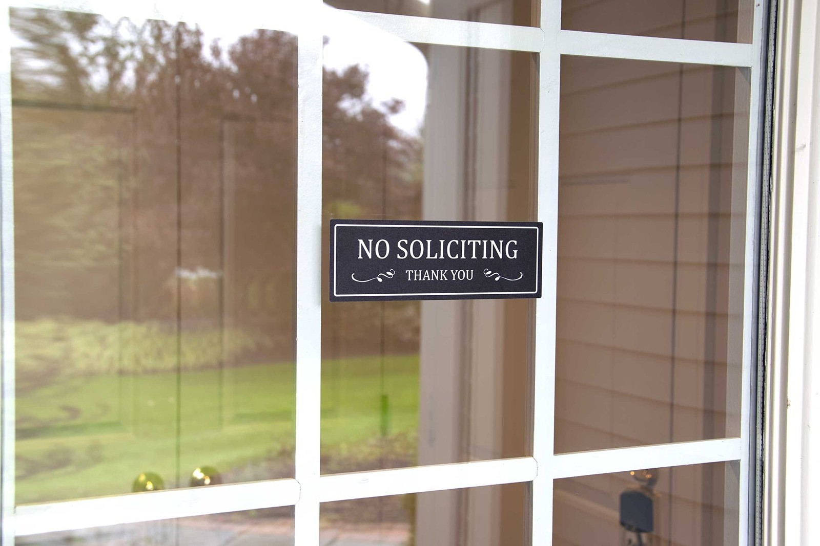 TRUSTY Indoor Outdoor No Soliciting Sign Removable Decal Sticker for Home Busine