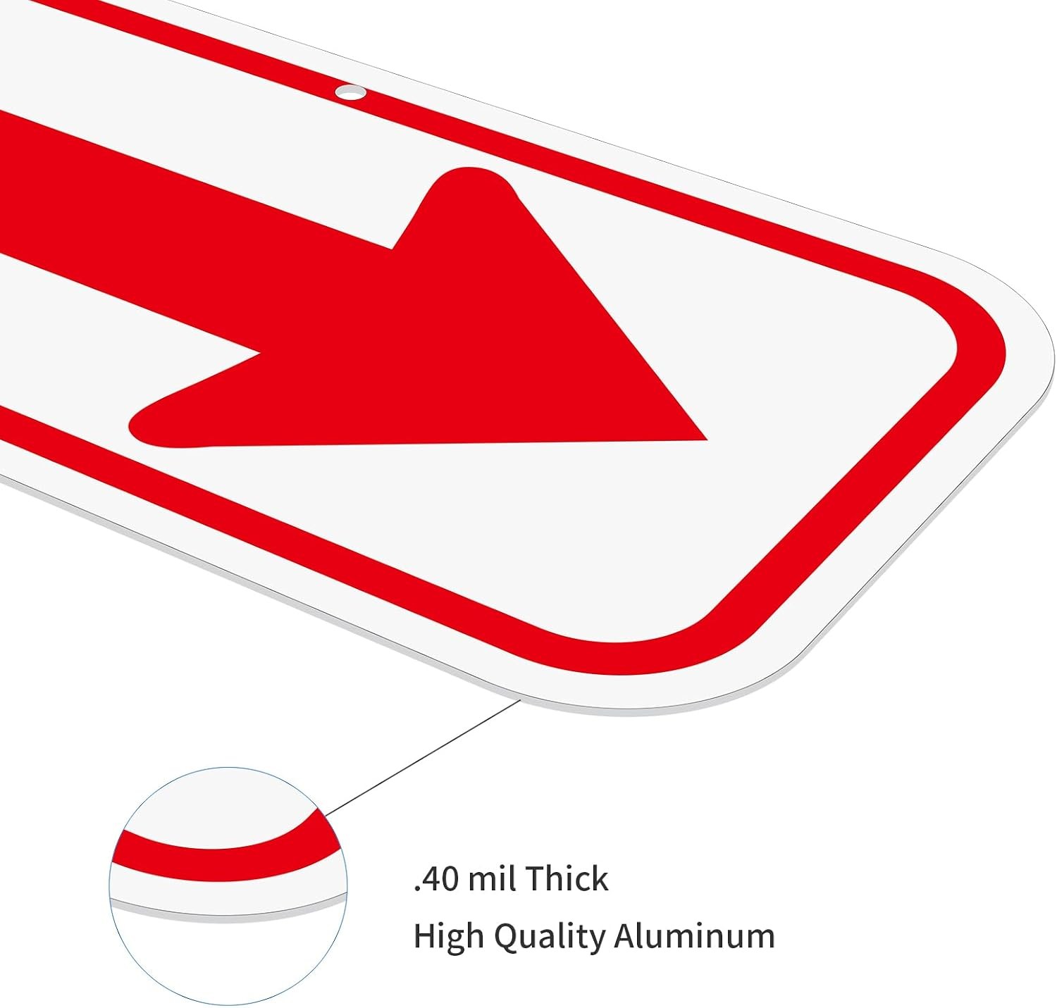 4 Pack Arrow Sign, 12×6 Inches Aluminum Reflective Arrow Signs, UV Protected,…