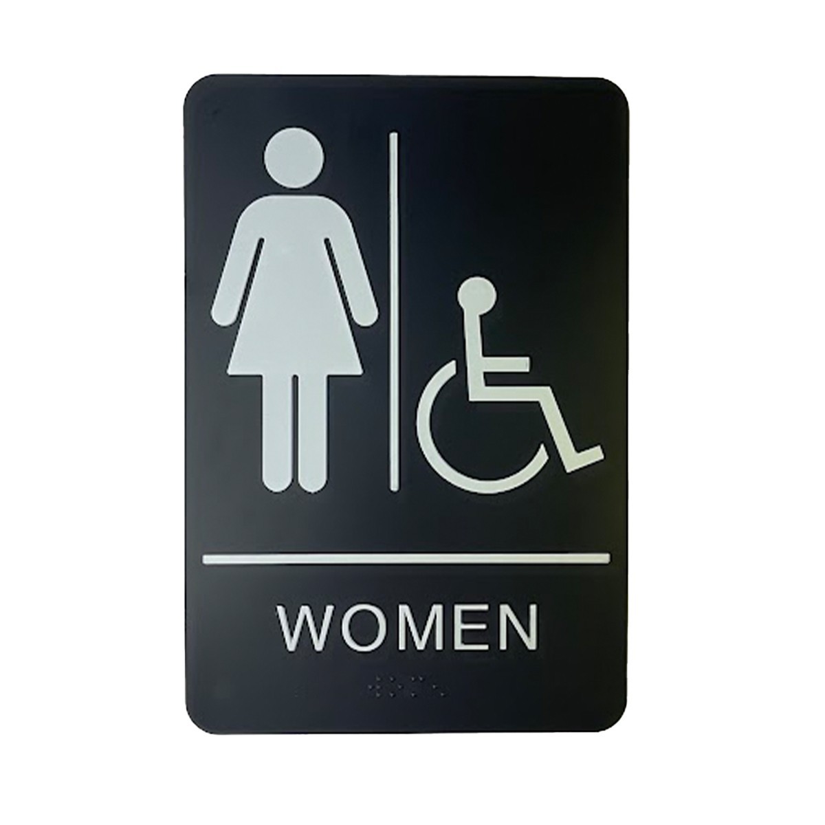 Women&rsquo;s Handicapped Restroom Sign with Braille